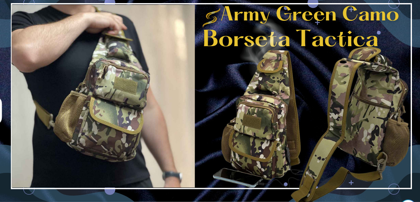 borseta tactica, crossbody sau umar: army green